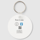 Q Rコードvenmoスキャンして支払う追加ロゴのソーシャルメディア キーホルダー (裏面)