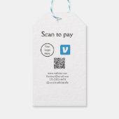 Q Rコードvenmoスキャンして支払う追加ロゴのソーシャルメディア ギフトタグ (裏面)