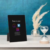 Q Rコードvenmoスキャンして支払う追加ロゴのソーシャルメディア フォトプラーク (側面)