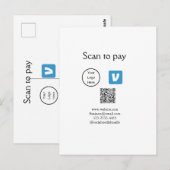 Q Rコードvenmoスキャンして支払う追加ロゴのソーシャルメディア ポストカード (正面/裏面)