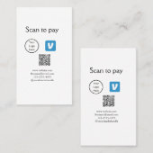 Q Rコードvenmoスキャンして支払う追加ロゴのソーシャルメディア 名刺 (正面/裏面)