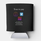 Q Rコードvenmoスキャンして支払う追加ロゴのソーシャルメディア 缶クーラー (裏面)