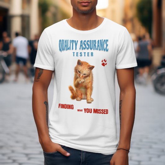 QAテスター猫ユーモア Tシャツ