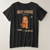 QAテスター 猫のユーモア プラスサイズTシャツ (デザイン裏面)
