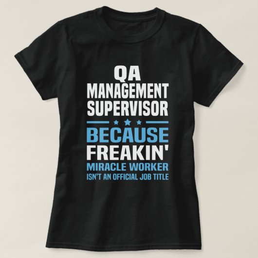 QA管理スーパーバイザ Tシャツ (デザイン正面)