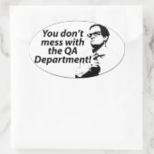 QA部門のオーバルステッカーで混乱しない 楕円形シール (バッグ)