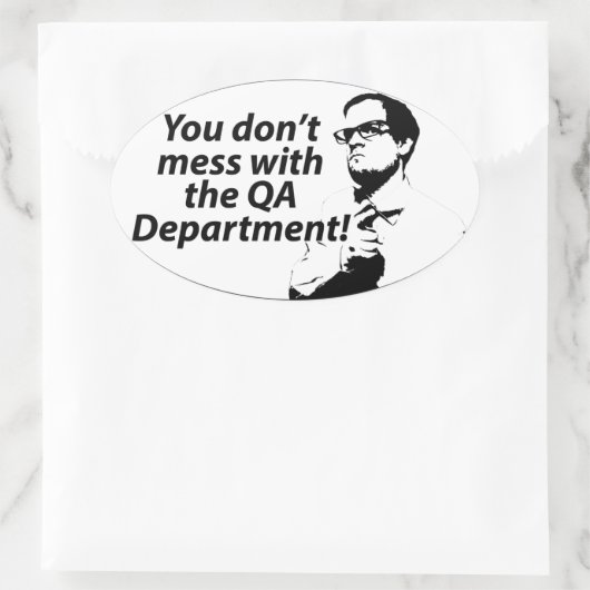 QA部門のオーバルステッカーで混乱しない 楕円形シール (バッグ)