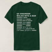 QA Engineer walks into a Bar Tシャツ (デザイン正面)