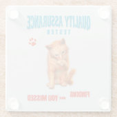 QA Tester Cat Humor ガラスコースター (裏面)