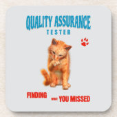 QA Tester Cat Humor コースター (正面)