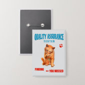QA Tester Cat Humor 缶バッジ (正面/裏面)