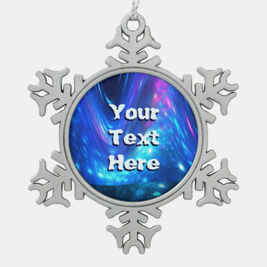 Qaanaaq – ノーザンライト スノーフレークピューターオーナメント (正面)