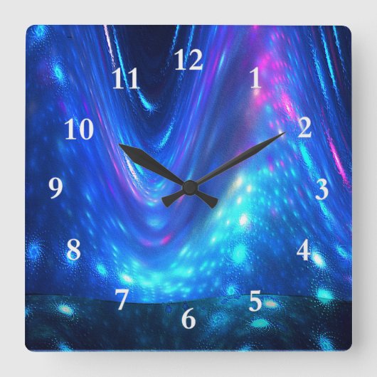 Qaanaaq - Northern Lights スクエア壁時計 (正面)