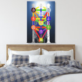 Qabalistic Tree of Life DiagramチャートKabbalah キャンバスプリント (インサイチュ (寝室))