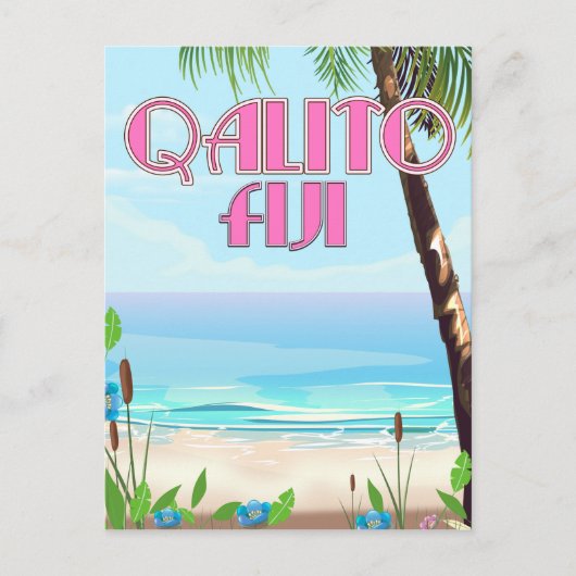 Qalito Fiji旅行ポスター ポストカード (正面)