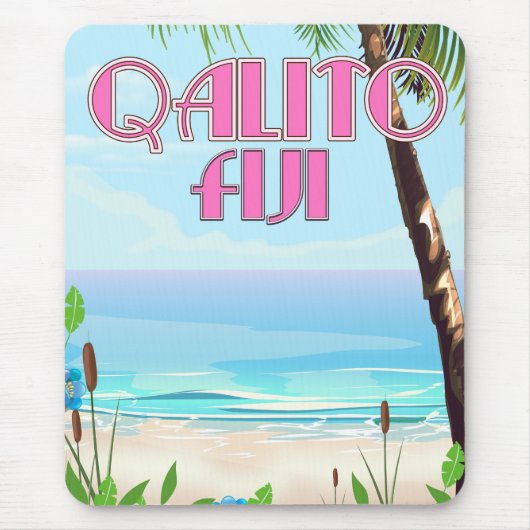 Qalito Fiji旅行ポスター マウスパッド (正面)