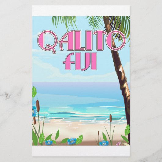 Qalito Fiji旅行ポスター 便箋 (正面)