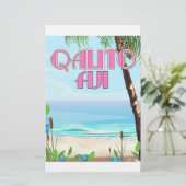Qalito Fiji旅行ポスター 便箋 (スタンド正面)
