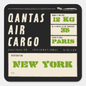 QANTAS AIR CARGO (Black) スクエアシール (正面)