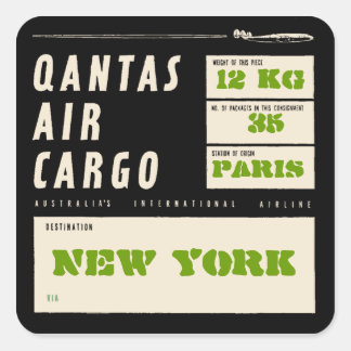 QANTAS AIR CARGO (Black) スクエアシール