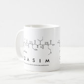 Qasimペプチド名mug コーヒーマグカップ (正面左)