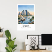 Qatar Cityscape Poster - Modern Towers and ポスター (ホームオフィス)