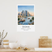 Qatar Cityscape Poster - Modern Towers and ポスター (キッチン)