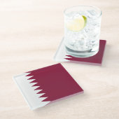 Qatar Flag ガラスコースター (アングル)