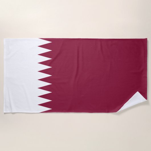 Qatar Flag ビーチタオル (正面)