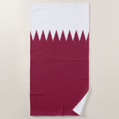 Qatar Flag ビーチタオル (正面)