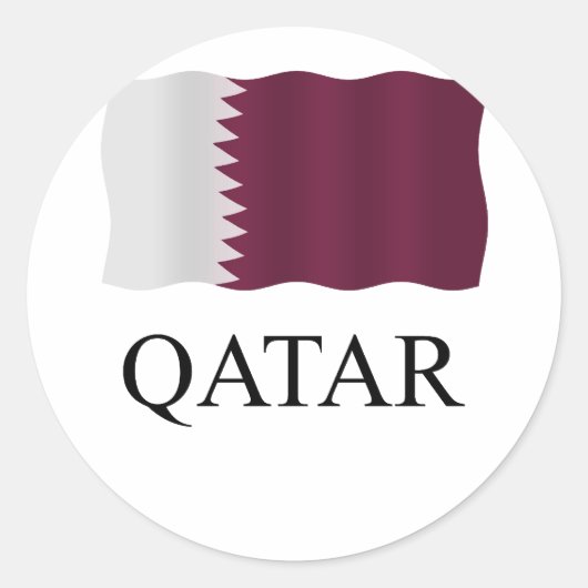 Qatar flag ラウンドシール (正面)