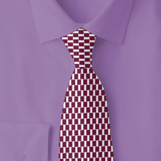 Qatar Flag Brick Pattern ネクタイ