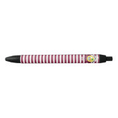 Qatar Flag Cute Patriotic Black Ink Pen 黒ボールペン (正面)