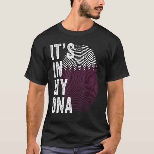 Qatar It's In My DNA Cute Qatari Fingerprint Qatar Tシャツ (正面)