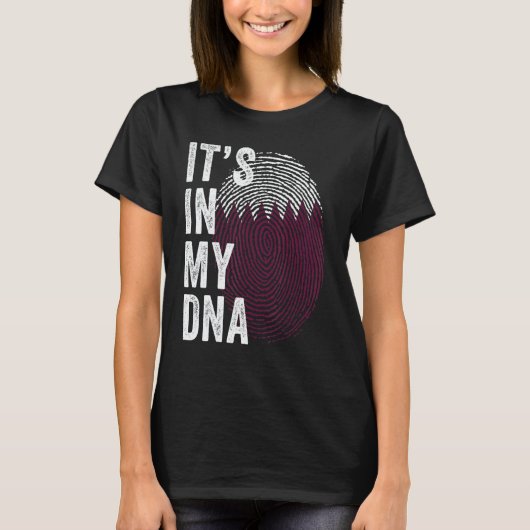 Qatar It's In My DNA Cute Qatari Fingerprint Qatar Tシャツ (正面)