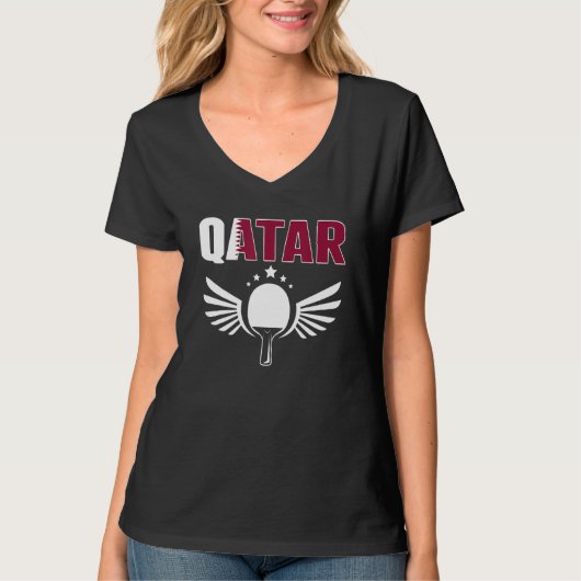 Qatar Ping Pong  Proud Qatari Table Tennis Support Tシャツ (正面)