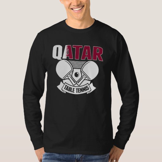 Qatar Ping Pong  Proud Qatari Table Tennis Support Tシャツ (正面)
