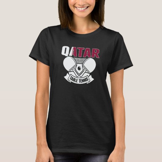 Qatar Ping Pong  Proud Qatari Table Tennis Support Tシャツ (正面)
