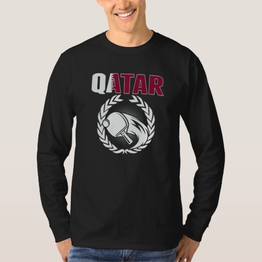 Qatar Table Tennis  Qatari Ping Pong Supporter Spo Tシャツ (正面)
