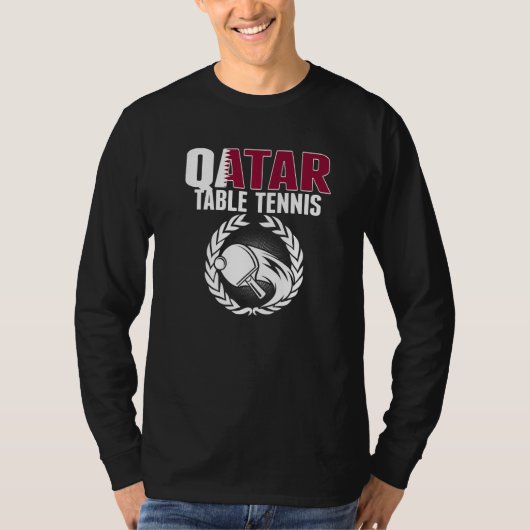 Qatar Table Tennis  Qatari Ping Pong Supporter Spo Tシャツ (正面)