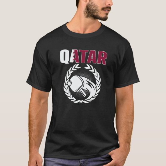Qatar Table Tennis  Qatari Ping Pong Supporter Spo Tシャツ (正面)