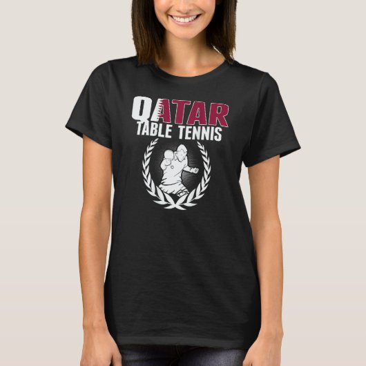 Qatar Table Tennis Qatari Ping Pong Team Support Tシャツ (正面)