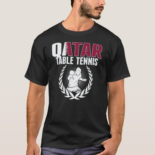 Qatar Table Tennis   Qatari Ping Pong Team Support Tシャツ (正面)