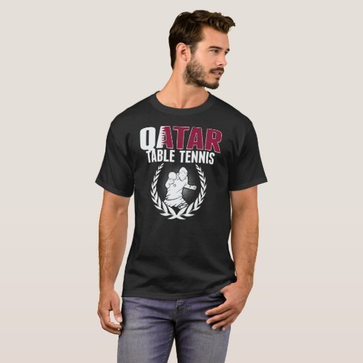 Qatar Table Tennis   Qatari Ping Pong Team Support Tシャツ (正面フル)