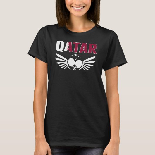 Qatar Table Tennis Support Qatari Ping Pong Team Tシャツ (正面)
