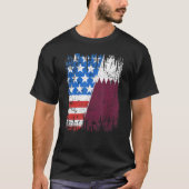 Qatari American Flag Qatar Usa Tシャツ (正面)