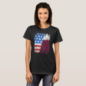 Qatari American Flag Qatar Usa Tシャツ (正面フル)