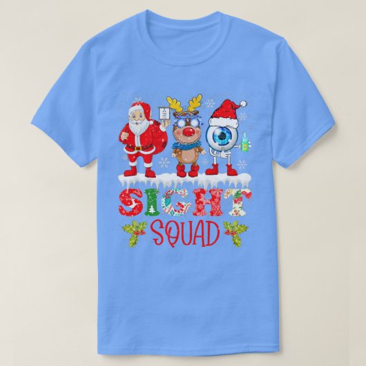 QbBX Santa Sight Squad Christmas Optometristクリスマス Tシャツ (デザイン正面)