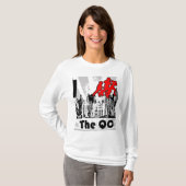 QC FMの白のフード付を走って下さい Tシャツ (正面フル)