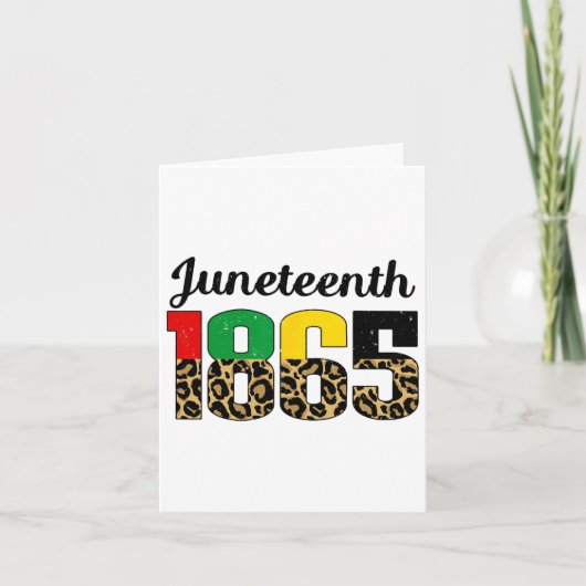 Qdd Junech Leopard American African 1865国旗 カード (正面)
